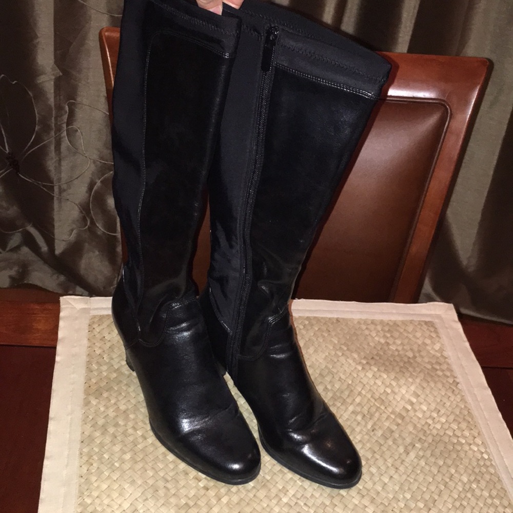 lmpo STRETCH Black Boots Ladies Size 6 NWOB
